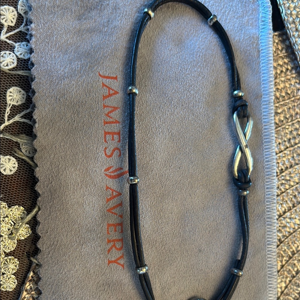 James Avery Leather Bracelet with Silver Details